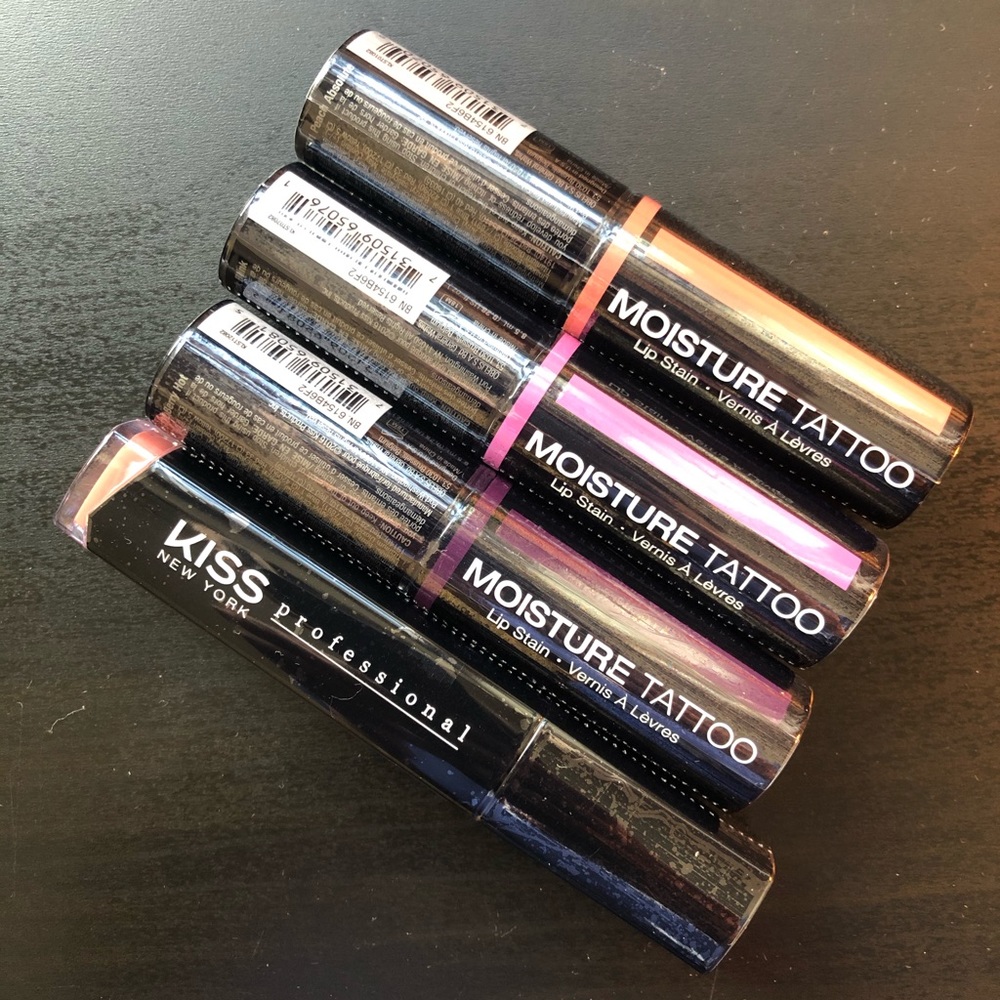 Kiss Moisture Lip Stain x 3 + Truism Lipstick